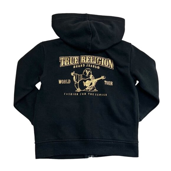 True Religion Zipper Hoodie with Gold Metallic Logo (18m) - Picture 1 of 5